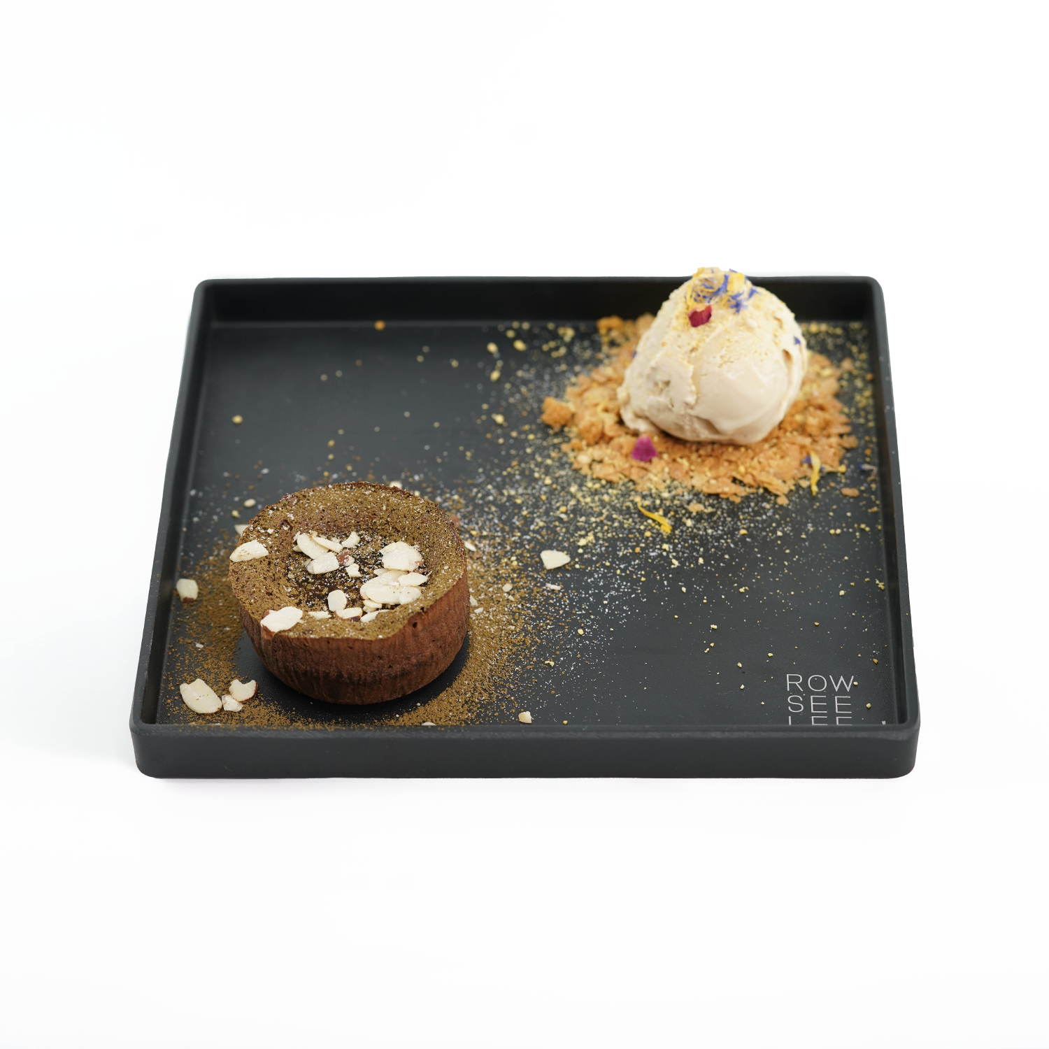 Hojicha Chocolate Souffle Lava Cake With Earl Grey Tea Ice Cream