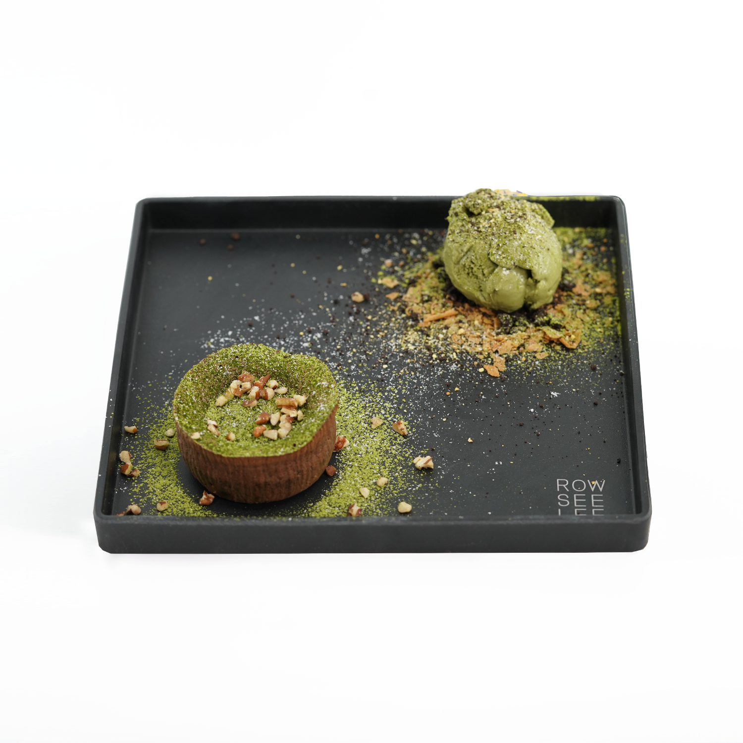 Matcha Chocolate Souffle Lava Cake With Matcha Ice Cream