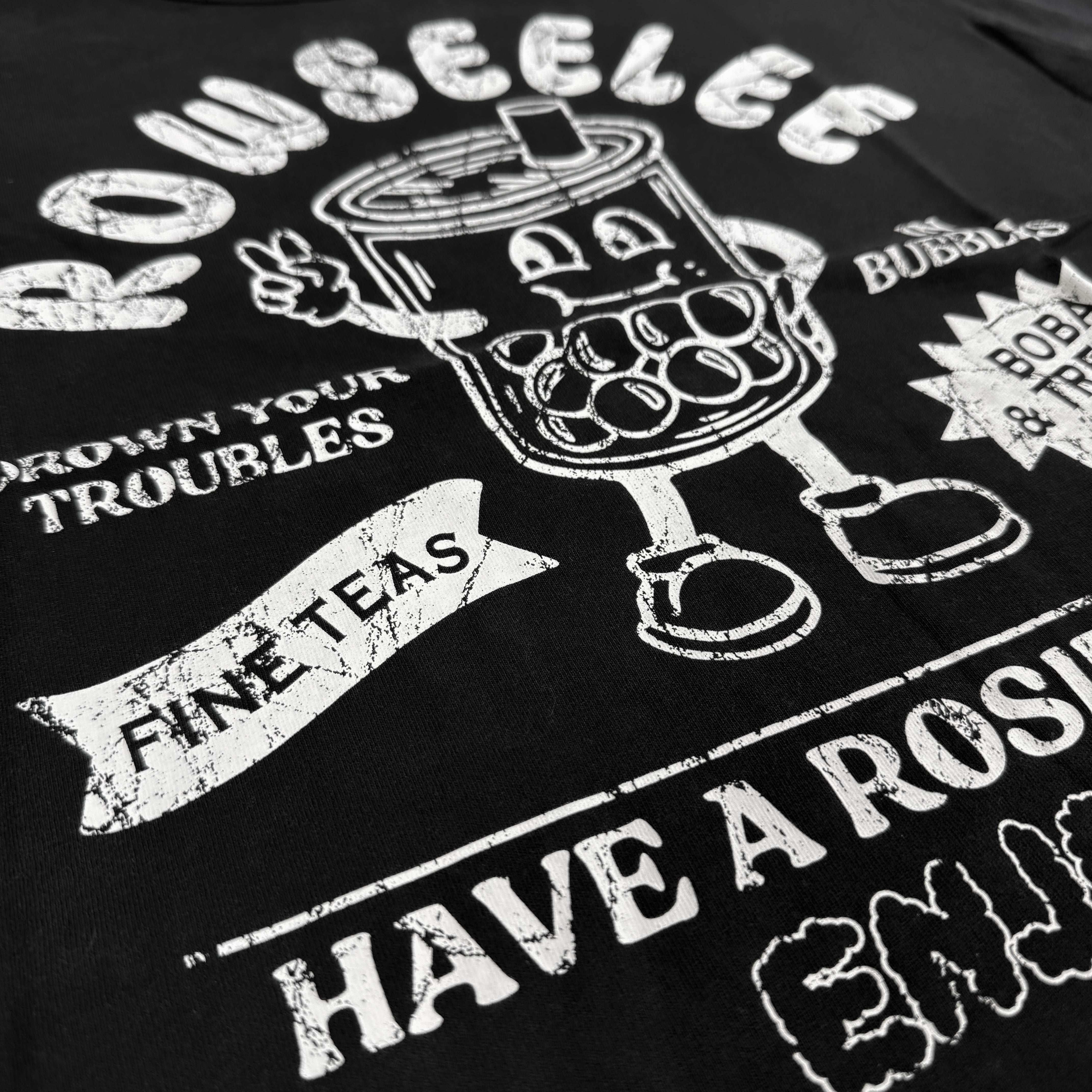 DROWN YOUR TROUBLES POSTER TEE - BLACK