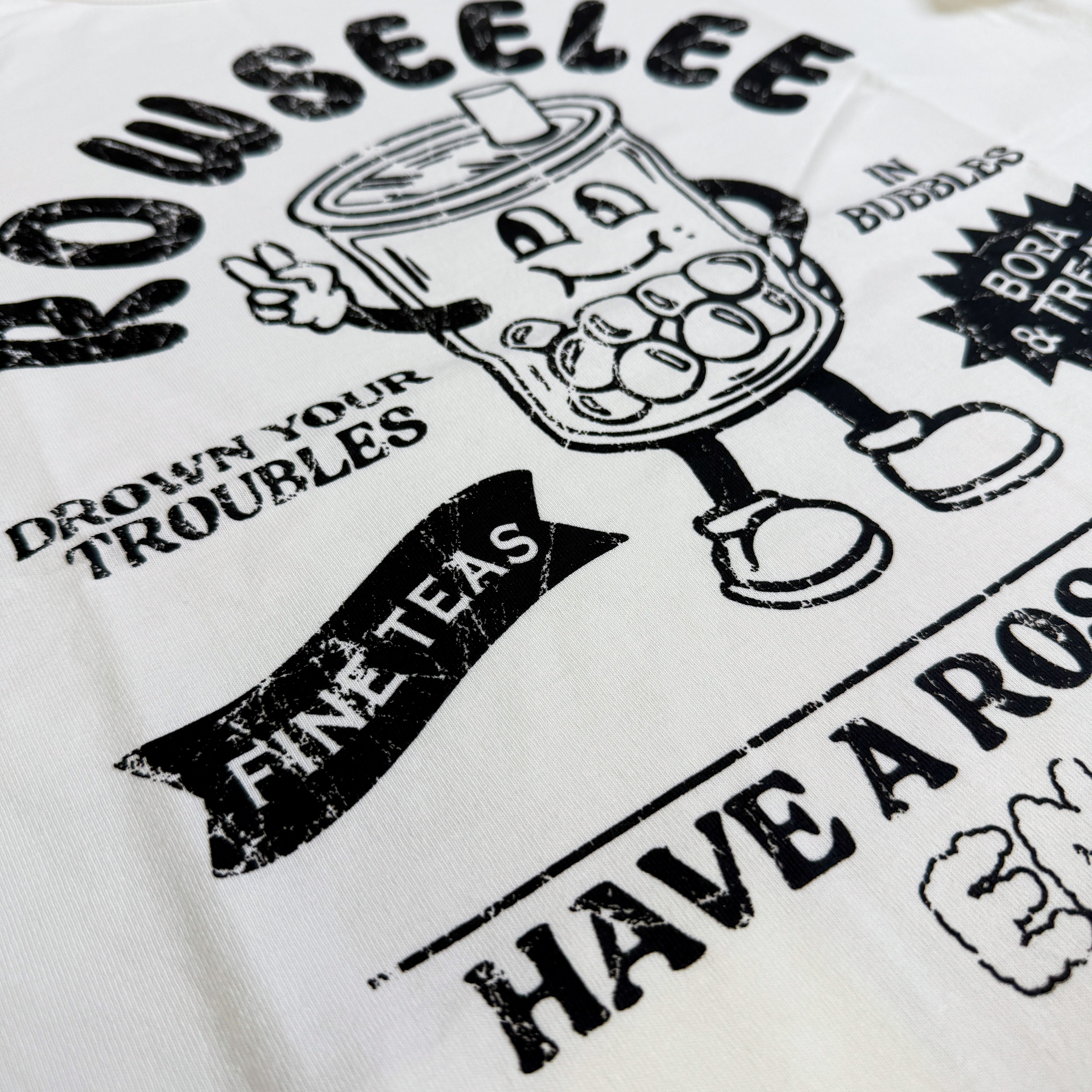 DROWN YOUR TROUBLES POSTER TEE - WHITE