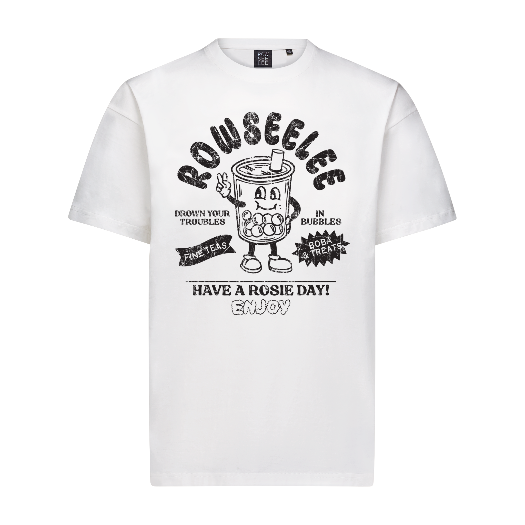 DROWN YOUR TROUBLES POSTER TEE - WHITE